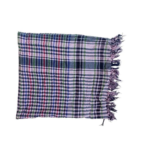 Very chic and elegant striped scarf shawl, black, green and yellow