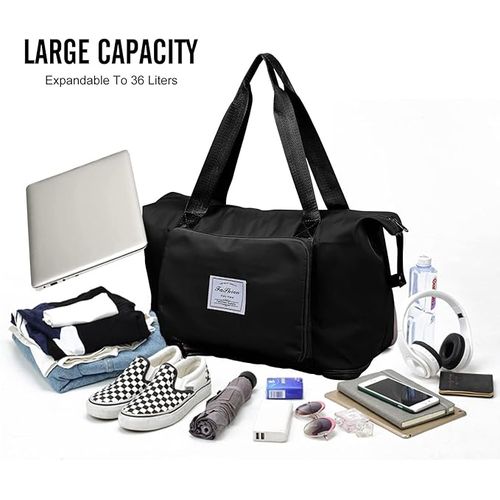 Best Selling Expandable Travel, Shopping, Gym Bag Black