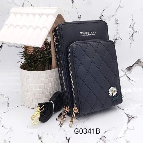 Best Selling Trendy Crossbody Bag 3 Zippers Black