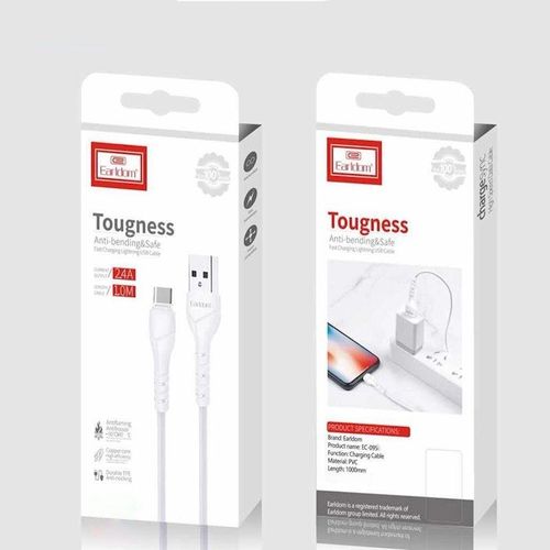 Earldom 1M White USB Type-C Cable - Fast Charging & Data Transfer for Smartphones, Tablets, Laptops & More