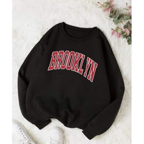 Martina Store Stylish Women Hoodie Round Neck - Black