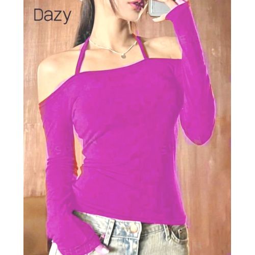 Martina Store Off-Shoulder Top Full Sleeves - Fuchsia