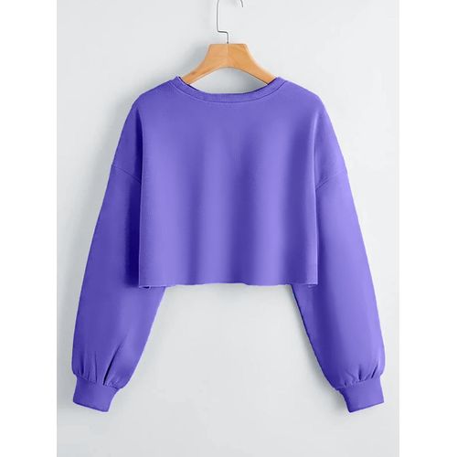 Martina Store Stylish Women Short Hoodie Round Neck - Blue Marguerite