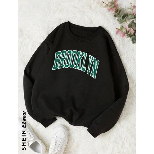 Martina Store Stylish Women Hoodie Round Neck - Black