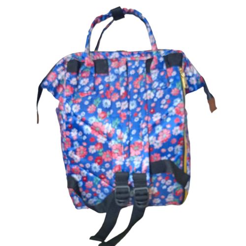 Baby Mami Going Out Bag, Navy Blue, Decorated With Flowers