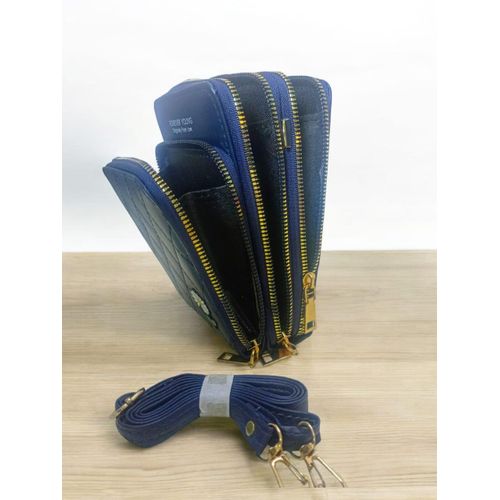 Best Selling Trendy Crossbody Bag 3 Zippers Black