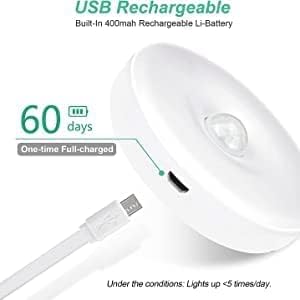NAARI VILLA" USB Rechargeable Human Body Motion Sensor Induction Night Lamp Light with Magnetic Base for Home, Car, Indoor, Stairs, Wardrobe, Kitchen, Cupboard, Basement (WARM/1PC)