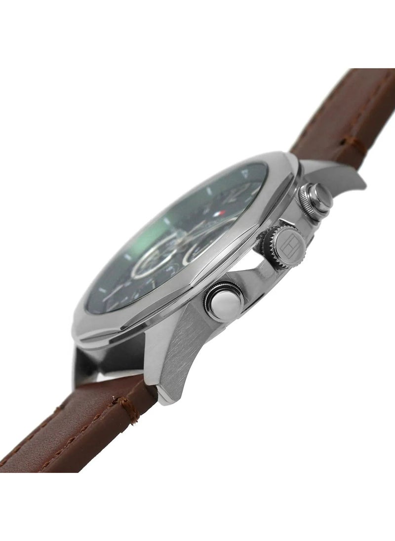 TOMMY HILFIGER Tommy Hilfiger Men's | Green Dial | Brown Leather Strap | 1792064