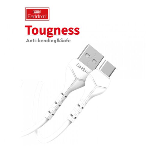 Earldom 1M White USB Type-C Cable - Fast Charging & Data Transfer for Smartphones, Tablets, Laptops & More