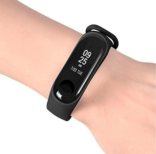 Generic Bracelet silicone for xiaomi 3 & xiaomi 4 watch band black color, Unisex