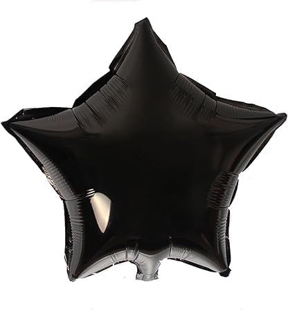 Pack of 10 Black Star Foil Balloons 18 Inch - Unique Decoration Balloons for Birthday Party, Wedding, Special Event - Helium or Air Inflatable