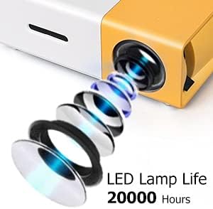 400 Lumens Full HD Native 1080P Led Projector,Short Throw, Remote, 20-60 Inches Projection Size for Home Theater, Classroom and Small Office Use