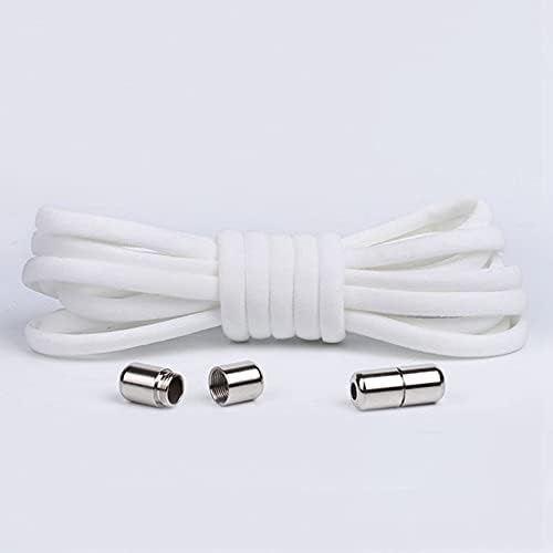 2 Pairs No Tie Elastic Shoelaces Adjustable Elastic Running Shoe Laces Tieless Laces with Metal Buckles for Kids Adults, One Size