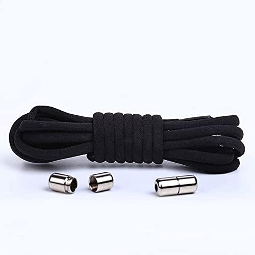2 Pairs No Tie Elastic Shoelaces Adjustable Elastic Running Shoe Laces Tieless Laces with Metal Buckles for Kids Adults, One Size