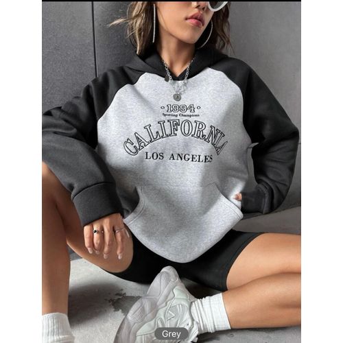 Martina Store Stylish Women Hoodie With Pocket - Black & Gray