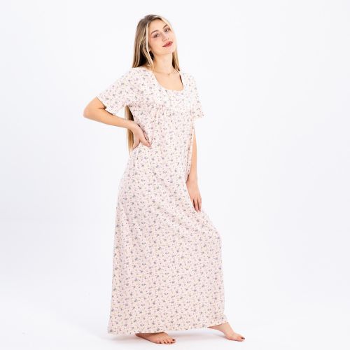 Zecotex Summer Nightgown / Half-sleeved Summer Abaya / Printed Abaya / Cotton Abaya / Reception Abaya