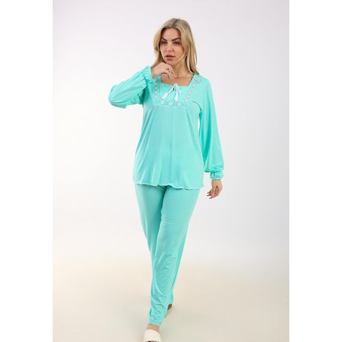 Zecotex Pistachio Pajama Set With Long Sleeves
