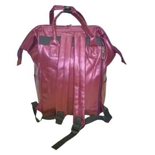 Mami Baby Metallic Waterproof Leather Bag, Burgundy