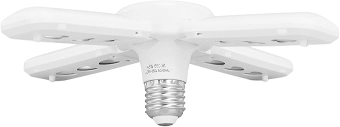 Garage Lights, Deformable LED Garage Ceiling Lights with 4 Adjustable Panels, LED Shop Lights for Garage, Basement, Barn, High Bay Light