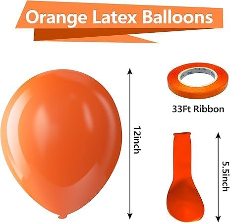High Quality Latex Balloons 12 Inch Perfect for Birthday Party Decoration, Wedding and Special Events Inflatable with Air or Helium Contains 100 Balloons (Orange)