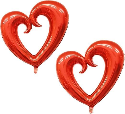 43inch Heart Balloons, Romantic Large Red Heart foil Balloons for Valentine's Day Wedding Party Decorations 2Pcs