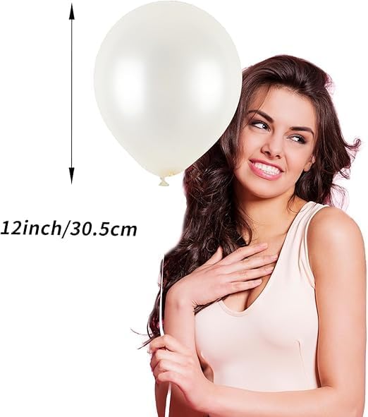 White Balloons Set with Silver Dots – 50 Pcs Clear and Decorative Metallic Silver Balloons – Perfect for Wedding, Engagement, Birthday, Graduation Party