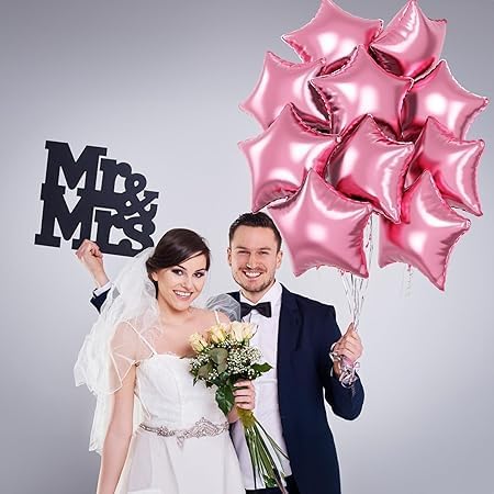 Pink Star Balloons 12 Pcs Easy to Inflate and Very Practical to Change the Atmosphere of Any Occasion Perfect for Weddings Birthday Party Premium Quality Modern Party Balloons
