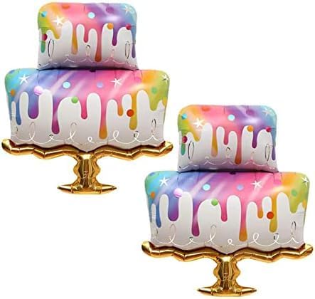 2PCS Big Happy Birthday Balloon Large Foil Balloons Birthday Cake Mylar Balloons Party Decoration Cupcake Balloon Supplies