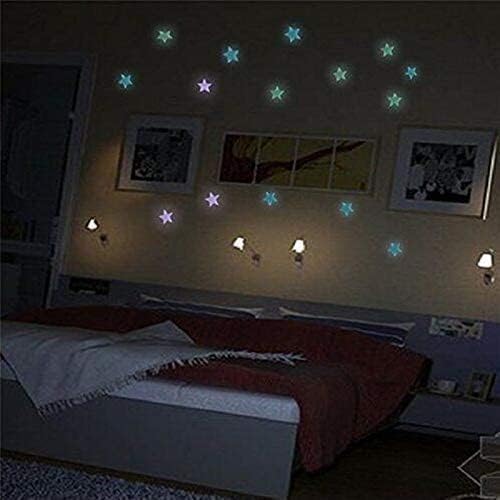 Other Generic 100pcs 3D Star Glow In The Dark Luminous Ceiling Wall Stickers Multi Color