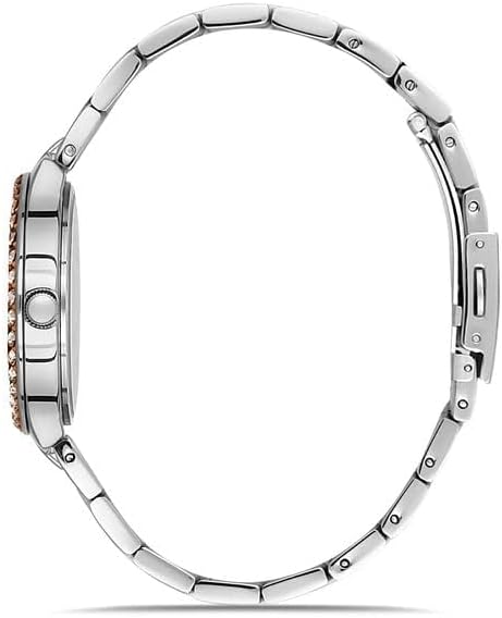 Daniel Klein Watch for Women Quartz Movement Analog Display Silver and Rose Gold Metal Strap-DK.1.13205-6