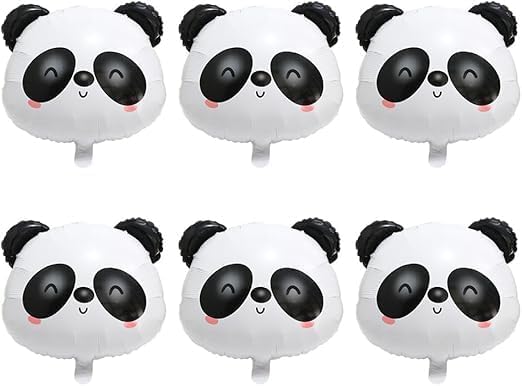 Cute Panda Head Party Balloon, Wildlife Jungle Safari Forest Animals Mylar Foil Giant Panda Balloons For Animals Theme Birthday Party Baby Shower Decorations Supplies