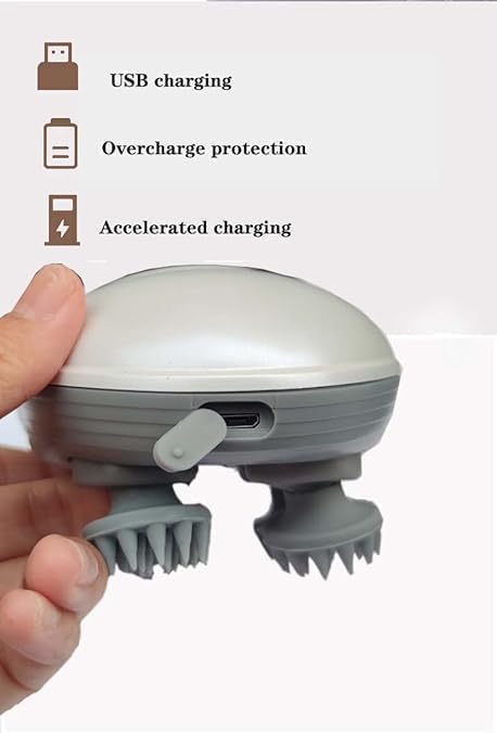 Electric Scalp Massager, Portable Waterproof Scalp Massager For Hair Growth, Stress Relief, Deep Cleaning, Full Body Massage With 4 Heads