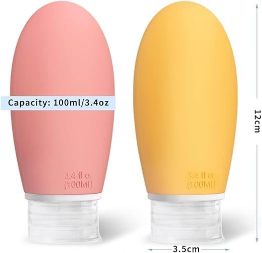 100ml Silicone Travel Bottle for Toiletries, 3 Pack Leak Proof Refillable Travel Containers Squeezable Travel Accessories for Shampoos, Conditioner and Cream, BPA Free and TSA Approved