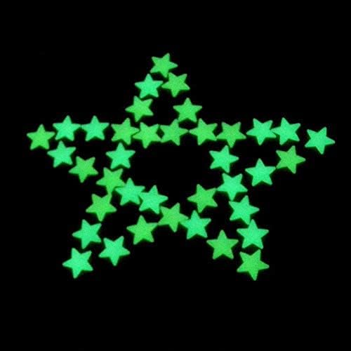 Generic 100pcs Luminous yellow star wall stickers for livingroom glow in the dark festival home decoration