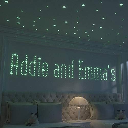 Other 100pcs Plastic 3D Stars Glow in the Dark Fluorescent Luminous Wall Stickers Decal For Baby Kids Room, Blue TOY03