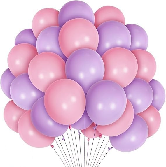 12 Inch Latex Balloons Set, Light Pink and Purple Balloons, Perfect Choice for Birthday Party, Wedding, Engagement, Party Decorations
