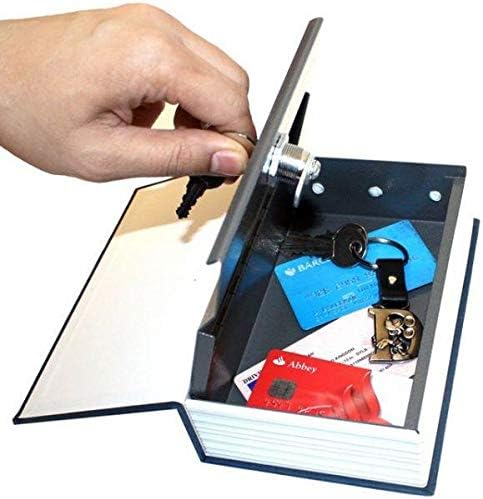 A Small Metal Safe in The Form of a Real Book to Save Money, Jewelry and Valuables