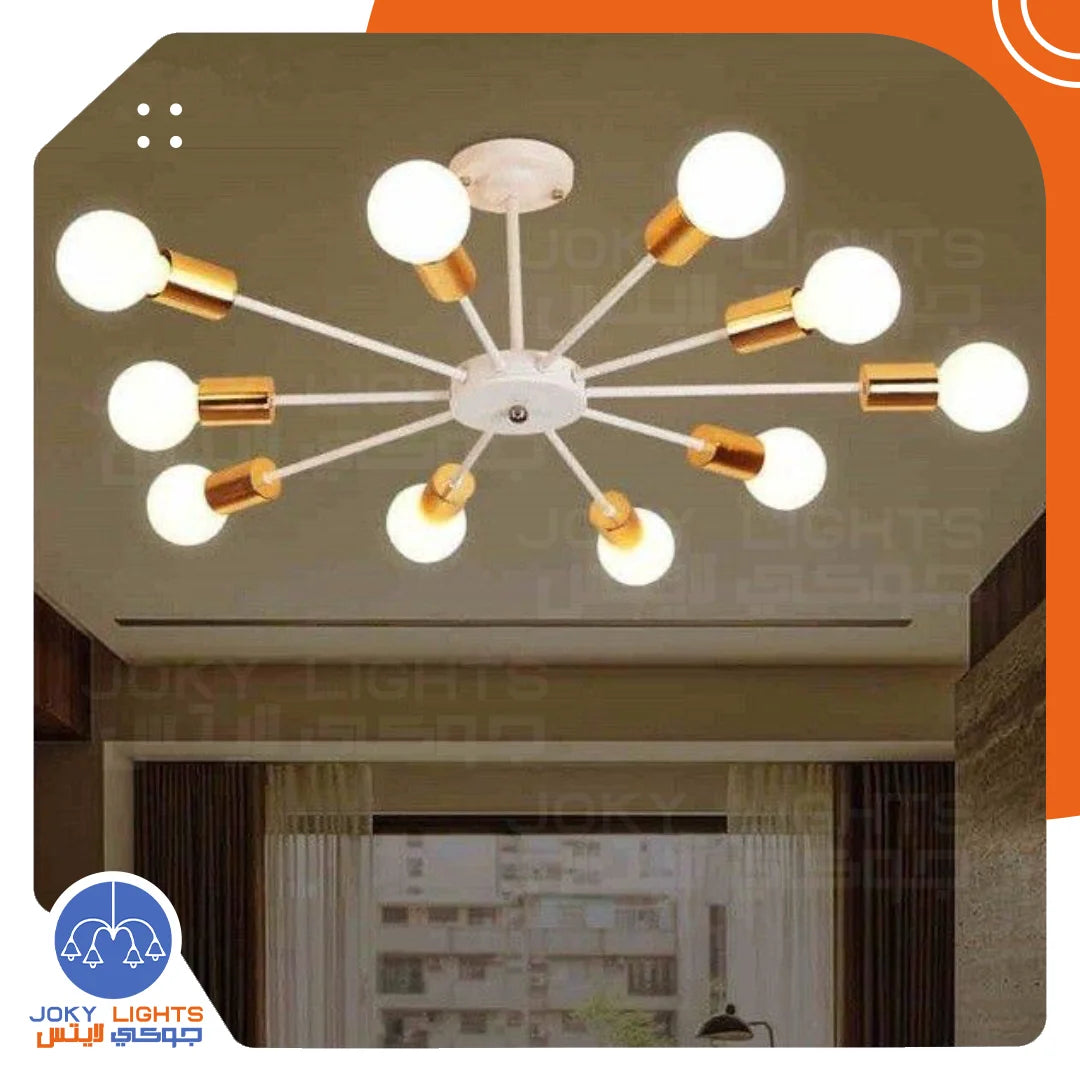 Chandelier 10 Shields Castban - White * Gold (Code:457)