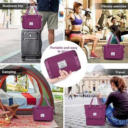 Best Selling Expandable Travel, Shopping, Gym Bag Dark Purple