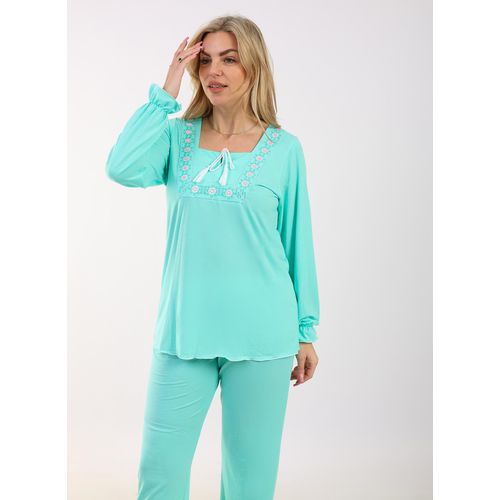 Zecotex Pistachio Pajama Set With Long Sleeves