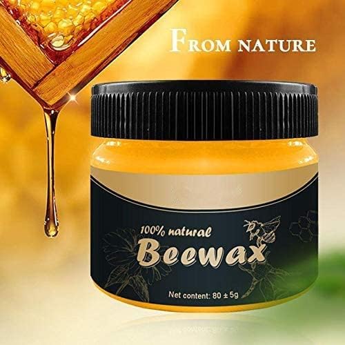 Wood Seasoning Natural Beeswax Cleaner and Polish for Furniture, Floor, Tables, Cabinets - Pack of 2