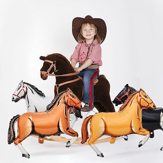 8 Pcs 30 Inch Horse Balloons Aluminum Foil Horse Balloons Perfect for Horse Theme Party Decorations, Such as Birthday Party, Baby Shower, Cowboy Party.