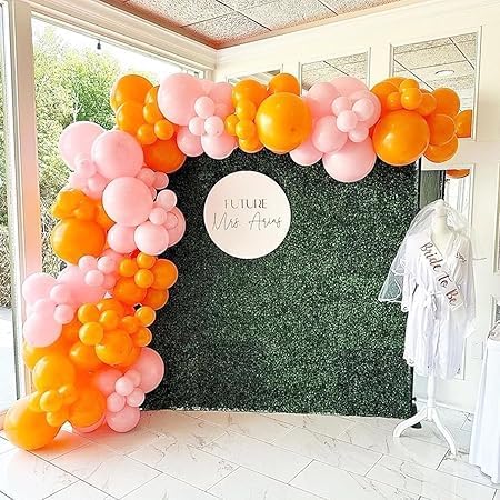 Premium Balloon Bouquet - Mix of Gold, Orange, and Pink Glitter - Perfect Party Decoration for Holidays and Special Occasions