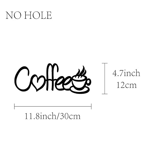 CREATCABIN Laser Cut Wood Letter Sign Coffee Wall Decor Bird Wall Art Wooden Basswood Silhouette Hanging Sculpture Unfinished Decoration for Painting Crafts DIY Home Cafe Bar Gift Black 11.8x4.7Inch
