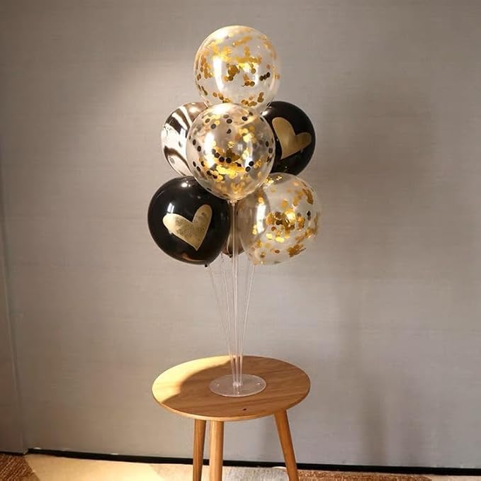 Black Gold Confetti Latex Balloons - 60 Pack 12 inch Helium Black Gold Confetti Balloons for Wedding Graduation Baby Shower Birthday Party Decorations