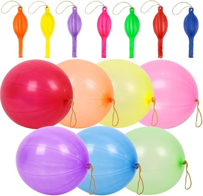 36 Punch Balloons Punching Balloon Heavy Duty Party Favors For Kids, Bouncy Balls with Rubber Band Handle for Birthday Party, Goodie Bag, Stocking Stuffers for Kids
