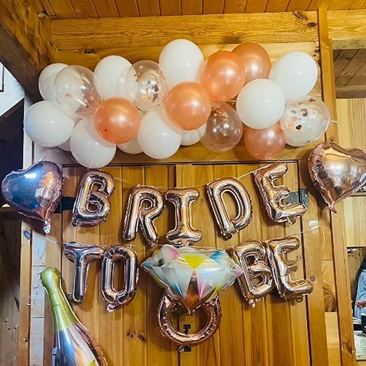 Rose Gold and White Heart Foil Balloons - 10 Pcs, Rose Gold Heart Balloons, 18 Inch Valentines Day Balloons, Rose Gold Helium Foil Balloons, Perfect for Valentine's Day Decorations