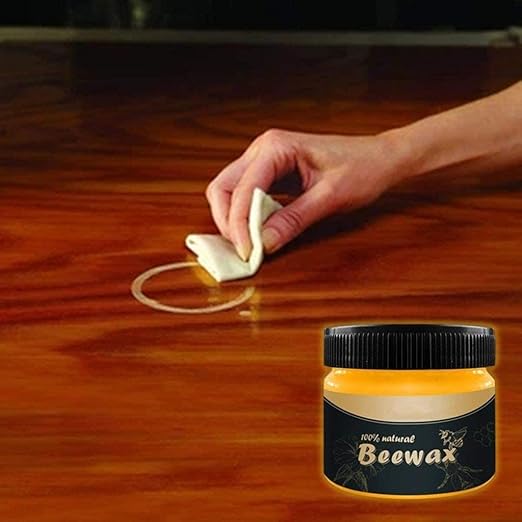 Wood Seasoning Natural Beeswax Cleaner and Polish for Furniture, Floor, Tables, Cabinets - Pack of 2