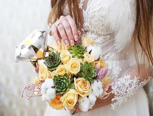 Engagement Ring Balloons Set of 4, High Quality Mylar Foil Balloons, Add Luxurious and Unique Touch to Engagement Wedding Party