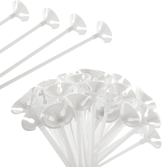 Balloon Sticks with Cups, 30.5 cm, 300-Pack, Balloon Holder Sticks for Party Decoration